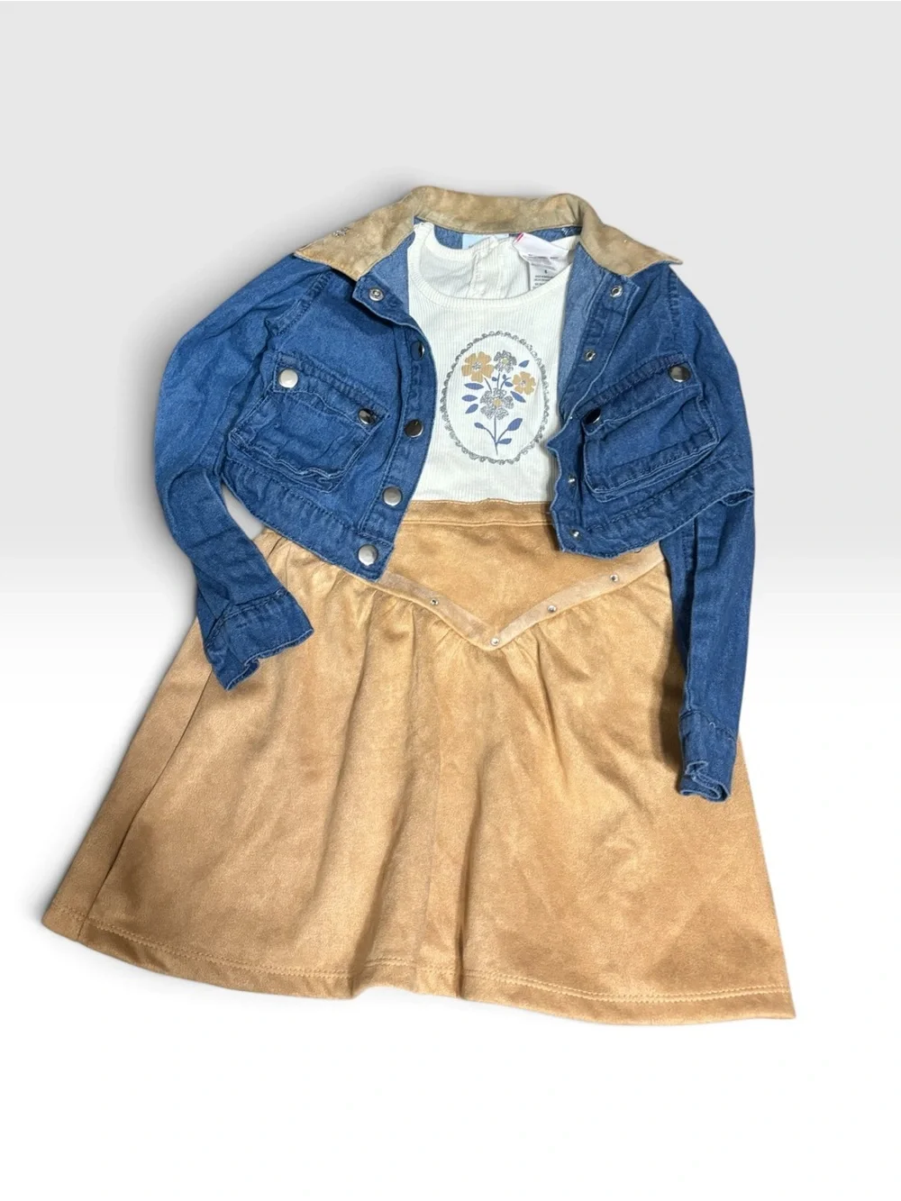 Twin Set! Little Lass Girls 2-Piece Dress & Denim Crop Jacket Sets Size 6